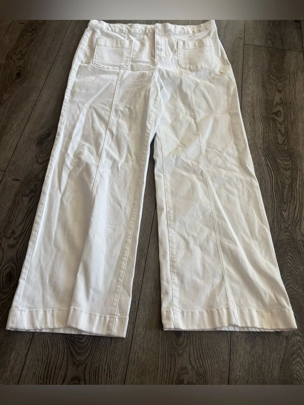 LC Lauren Conrad White Super High-Rise Wide Leg Pants